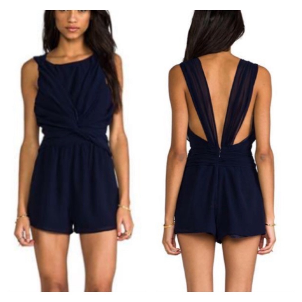 NWT Tobi It's‎ Not Over Playsuit Sleeveless Romper in Navy Women’s SZ Large